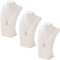 3Pcs Necklace Bust Stand for Selling, Beige Velvet Necklace Display Holder, Jewelry Necklace Organizer Rack for Shop Store Exhibition Show (11"Height)