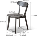100% Solid Wood Dining Chairs,Mid Century Modern Dining Chairs with Rounded Backrest,Kitchen,Dining Room Chairs Set of 1/2/4 (4, Black Color)