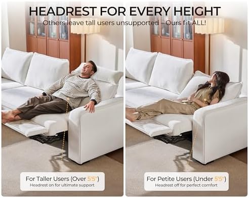 103" Modular Power Reclining Sectional 2 Seater Loveseat Sofa, Chenille ...