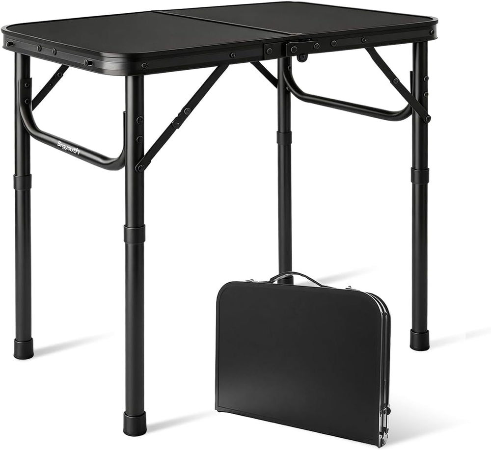 Small Camping Table 2Ft X 1.3Ft, Aluminum Portable Adjustable Table