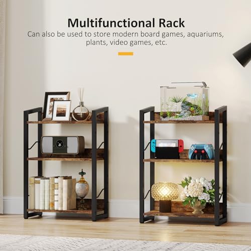 Hosfais 3-Tier Small Bookshelf Bookcase with Edge Protection