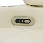 Electric Power Recliner Loveseat Set Living Room Furniture, Comfy Home Theater Breathing Leather Seating with USB 2.0 Charging Ports, LED Light Strips, Mid Console and Cupholders (White-2)