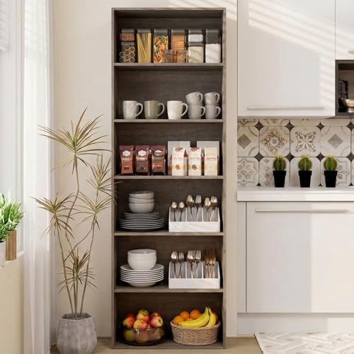 Tangkula 6-Tier Bookcase, 70” Tall Freestanding Bookshelf with 6 Open Shelves...