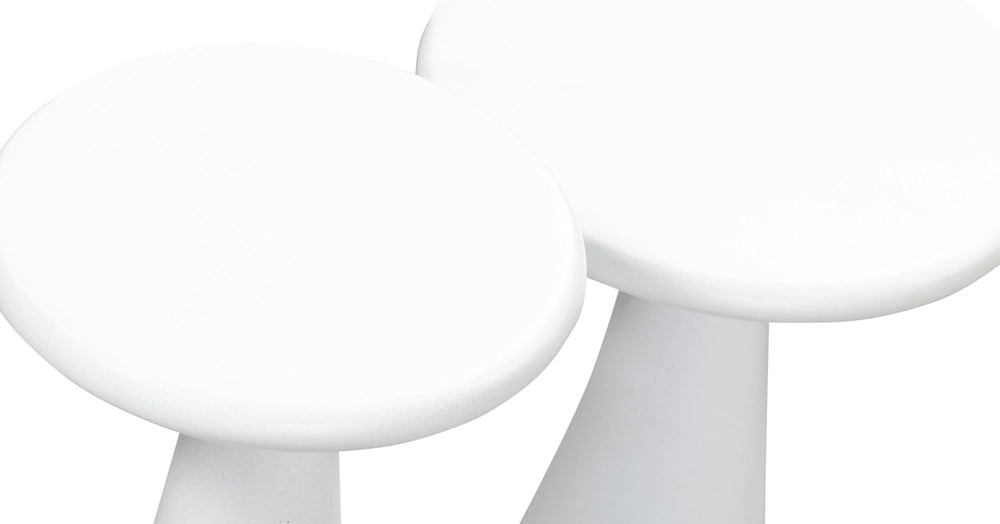 First of a Kind Set of 2 Side Table in White Concrete