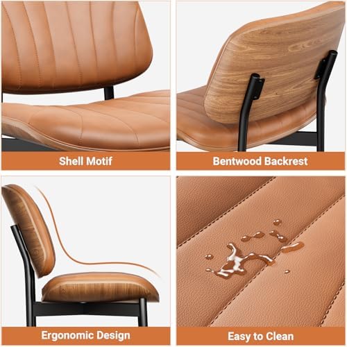 YaFiti Dining Chairs Set of 2, Mid Century Modern PU Leather Kitchen Chairs |...