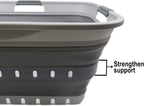 SAMMART 42L (11 gallon) Collapsible Plastic Laundry Basket - Foldable Pop Up Storage Container/Organizer - Portable Basket - Space Saving Hamper (Grey/Dark Grey (Set of 2))