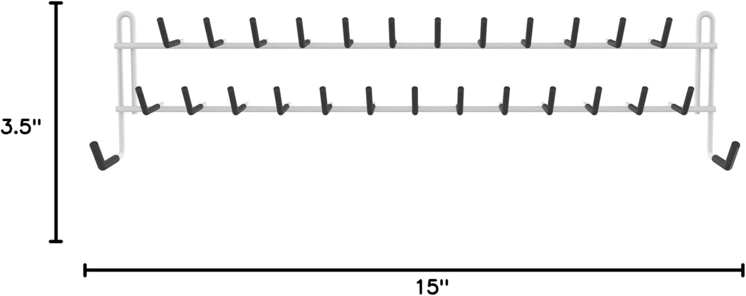 ClosetMaid Epoxy coated steel 8051 Tie and Belt Rack, White, 3.5