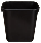 Amazon Basics Small Rectangular Commercial Office Wastebasket, Easy to Clean,11.4"L x 8"W x 12"H , 3 Gallon, Black, 2-Pack