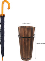 MAGICLULU Handmade Carbonized Wood Stand Modern Umbrella Stand Storage Tube for Umbrellas Walking Sticks and Decorative Fans Indoor Outdoor