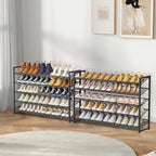 Large Shoe Rack 10 Tier Shoe Organizer, Heavy Duty Metal 5-Tier Stackable Shoe Storage Vertical Shoe Rack for Closet Front Door Entrance, Up to 62 Pairs, 44.8" W x 11.4" D x 71.2" H, Black