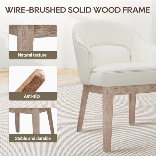 MALOL Dining Chairs Set of 2 with Lumbar Support,Fabric Upholstered Kitchen C...