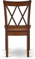 East West Furniture DOCL5-MAH-W 5 Piece Modern Dining Table Set Includes a Rectangle Wooden Table with Butterfly Leaf and 4 Kitchen Dining Chairs, 42x78 Inch, Mahogany