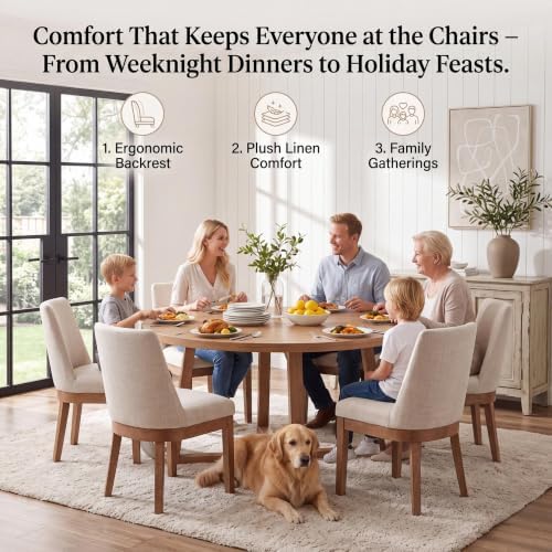 HNY Modern Dining Chairs Set of 6 with Comfortable Back Support, Farmhouse So...