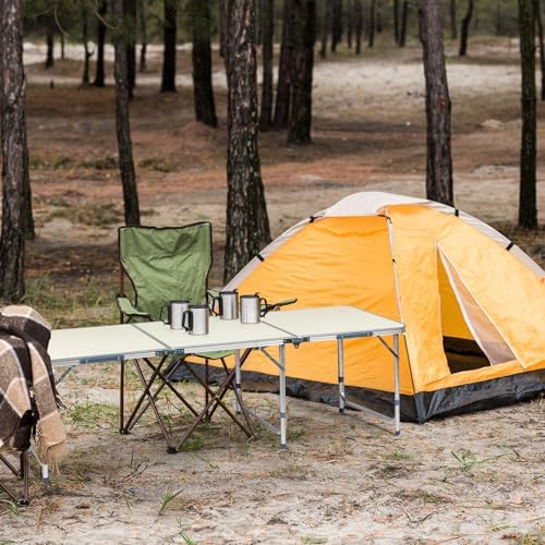 6.0 Ft Folding Portable Camping Table, White