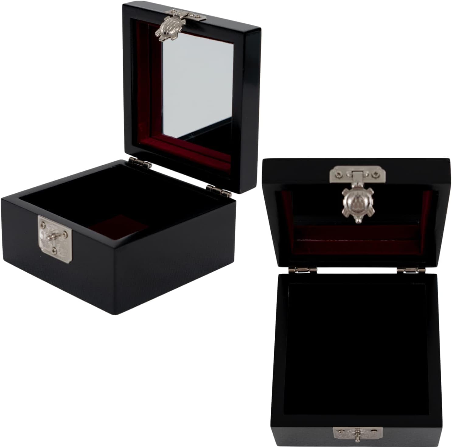 Mother of Pearl Mini Jewelry Box - Organizer for Earring Necklace Ring & Bracelet Jewelry Display Storage Case for Woman Unique Gifts (Crane_Black)