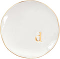 COLLECTIVE HOME - Ceramic Jewelry Tray, Decorative Trinket Dish for Rings Earrings Necklaces Bracelet Watch Keys, Birthday Mother's Day Christmas Gift for Women, 4.75", Glossy (d)