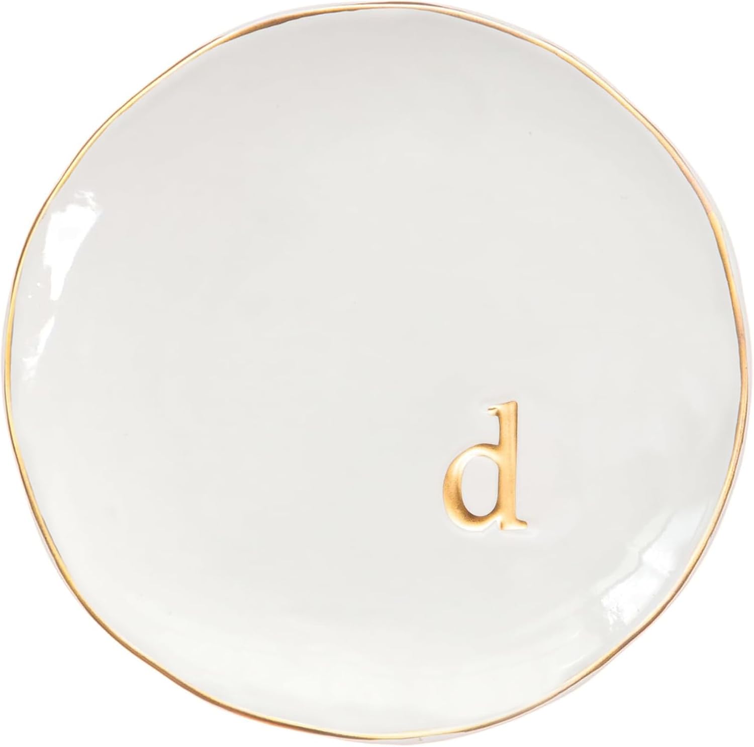 COLLECTIVE HOME - Ceramic Jewelry Tray, Decorative Trinket Dish for Rings Earrings Necklaces Bracelet Watch Keys, Birthday Mother's Day Christmas Gift for Women, 4.75", Glossy (d)