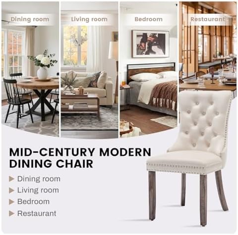 Velvet Dining Chairs, Beige Dining Chairs Set of 4