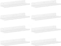 Lifewit Floating Shelves for Wall, 8 Pack White Acrylic Shelf 15" Room Decor for Bookcase/Vinyl Record Display/Photo/Picture in Bedroom, Living Room, Bathroom, Kitchen Storage and Organization