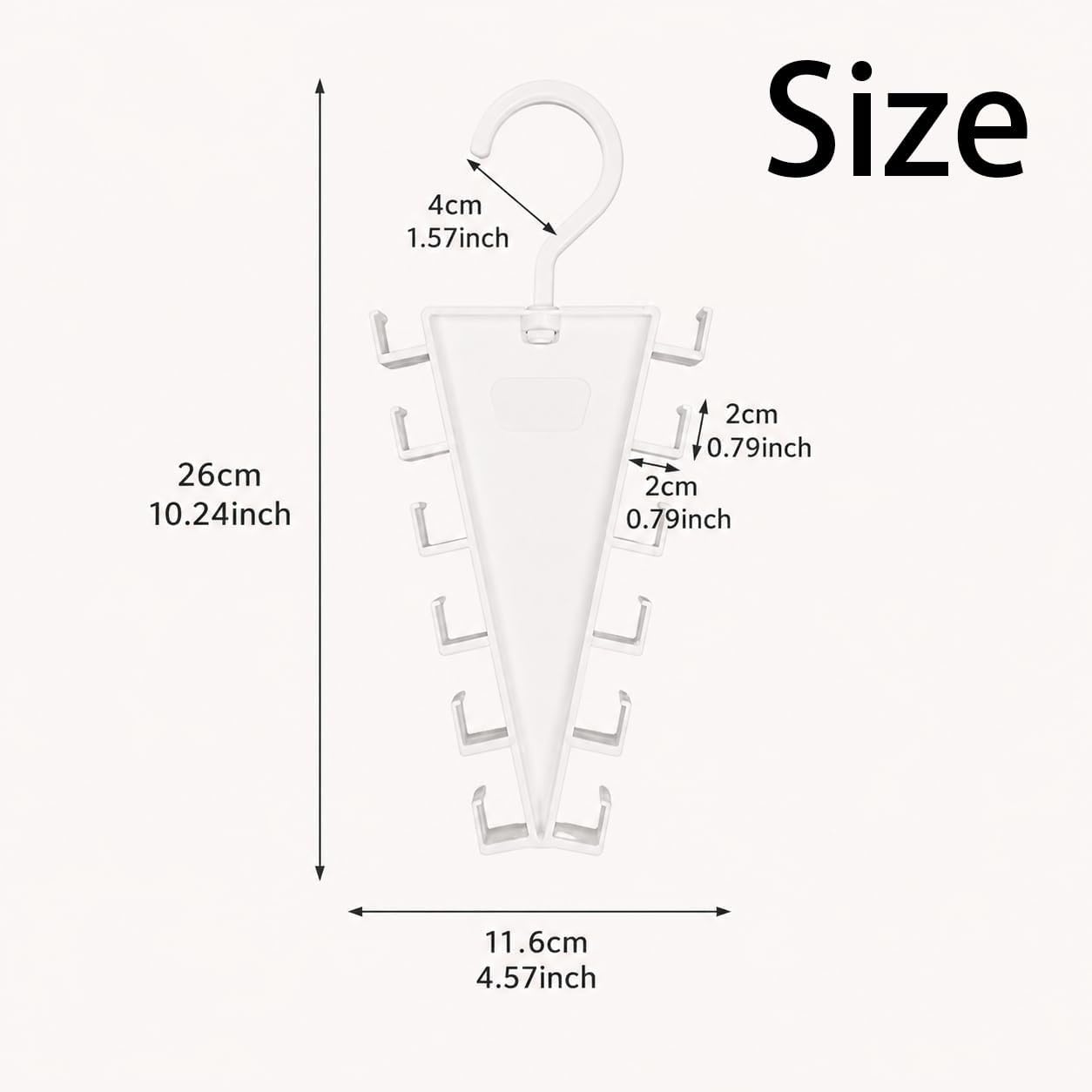 V Shaped Double-Sided Closet Organizer Hanger, 360° Rotating Multi-Layer Vertical Clothes Storage Rack with 12 Hooks, Space Saving Organizer for Hats, Scarves, Belts, Bags and Ties (8PC)