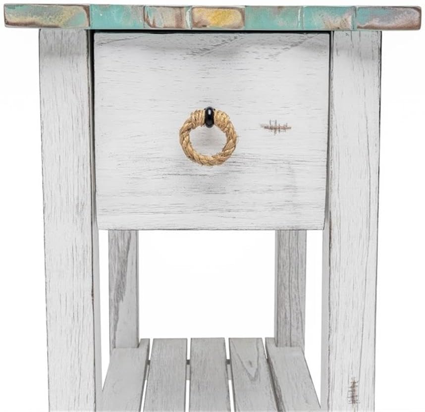 Pemberly Row Contemporary Wood Chairside Table, 25" H x 14" W x 23&...