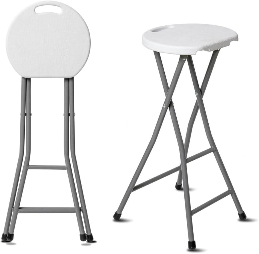 30 Inch Tall Folding Stool Chair | Heavy Duty Plastic Stool Chair | Portable ...