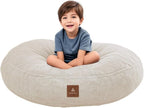 Wonder Space Bean Bag Chair – Soft Foam Filling | Removeable & Washable Cover | Ultra-Soft Plush Fabric - Minimalist Floor Cushion for Kids & Adults, Gaming, Reading and Relaxing, Beige