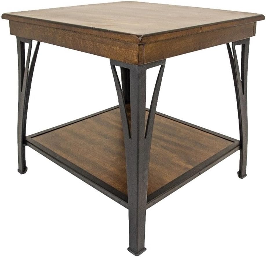 Intercon Furniture District Traditional Wood End Table in Copper Finish
