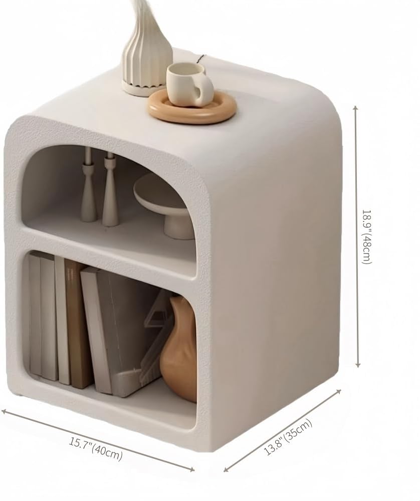 Modern Side Table, Creative Decorative Side Table, Nightstand with 2 Layers o...