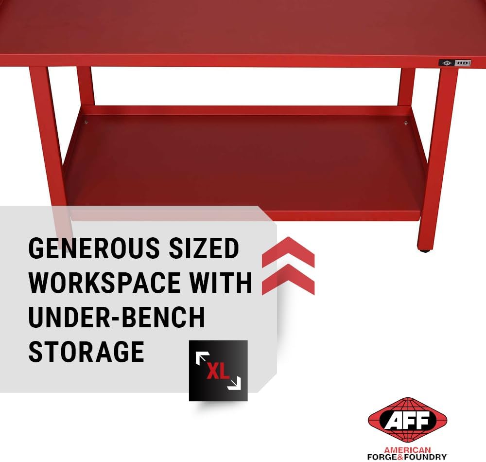 AFF Workbench - Heavy Duty Work Table with Storage Shelf - 1300 LB Capacity (Multiple Sizes available)