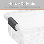 Superio Storage Bins with Lids, Clear Plastic Containers for Organizing, Stackable Totes, BPA Free, Odor Free, Organizer Boxes for Home, and Dorm (6 Pack, 22.75 Qt)
