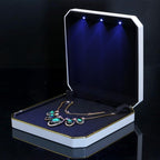 HSLFUAI Necklace Organizer Box with Led Light,Jewelry Box for Necklace, Necklace Boxes for Jewelry Gift,Jewelry Gift Box for Wedding, Birthday, Valentine' Day, Mother'S Day, Christmas