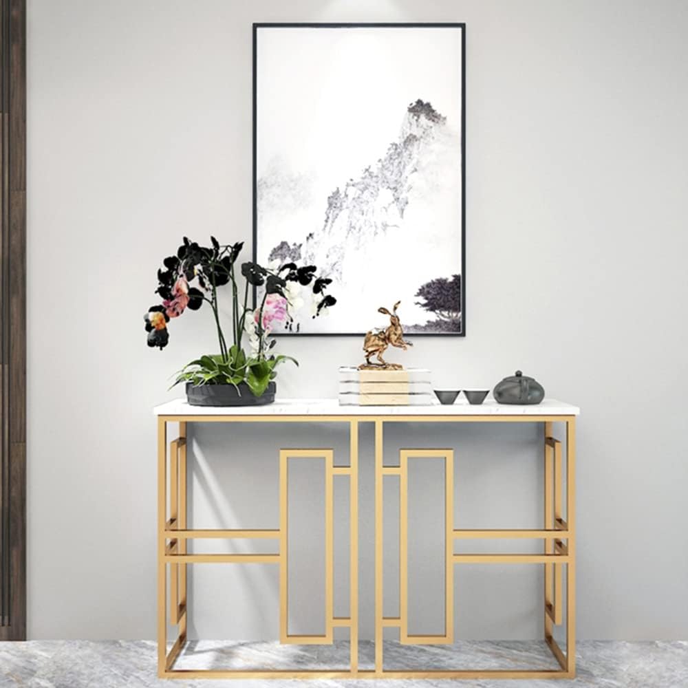 Coffee Table Golden Console Table, Marble Console Table, Telephone Table, Nar...