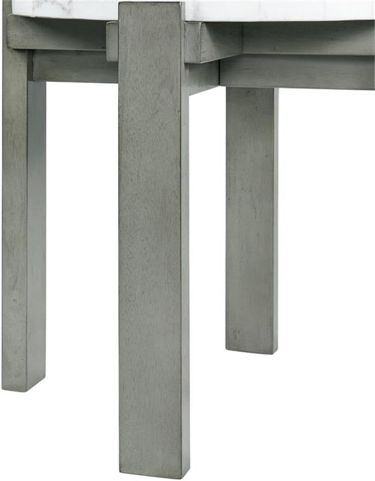 Pemberly Row Contemporary Round End Table, 24 in x 24 in x 24 in, Gray Base w...