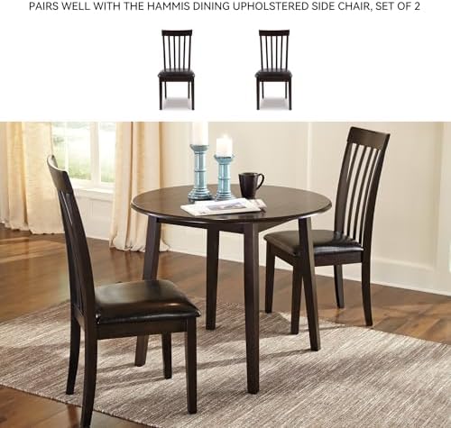 Signature Design by Ashley Small Round Drop Leaf Dining Table, Brown