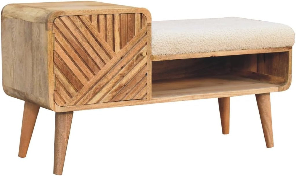 Furniture Solid Wood Boucle Carved Telephone Table
