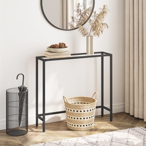 HOOBRO 29.5" Narrow Console Table, Modern Sofa Table Behind Couch Table ...