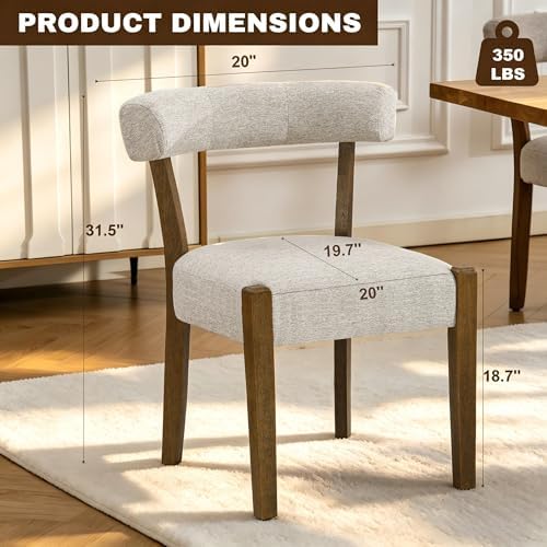 RNKSFX Upholstered Dining Chairs Set of 2, Walnut Wooden Kitchen & Dining...