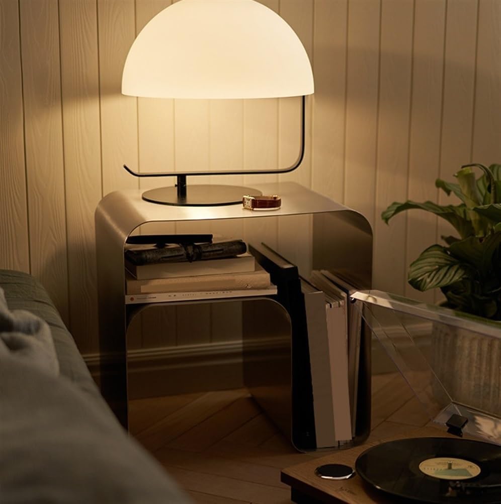 Modern Stainless Steel Night Stand, Side Table with Storage Shelf, Small End ...