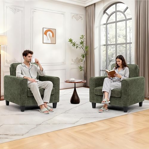 Comfy Accent Chairs for Living Room, Mid Century Modern Upholstered Living Ro...