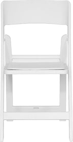 Flash Furniture Hercules Tucker Commercial White Resin Folding Chair - Lightweight, Vinyl Padded Removable Seat, Indoor Outdoor Use, Event & Wedding Ready, Set of 2