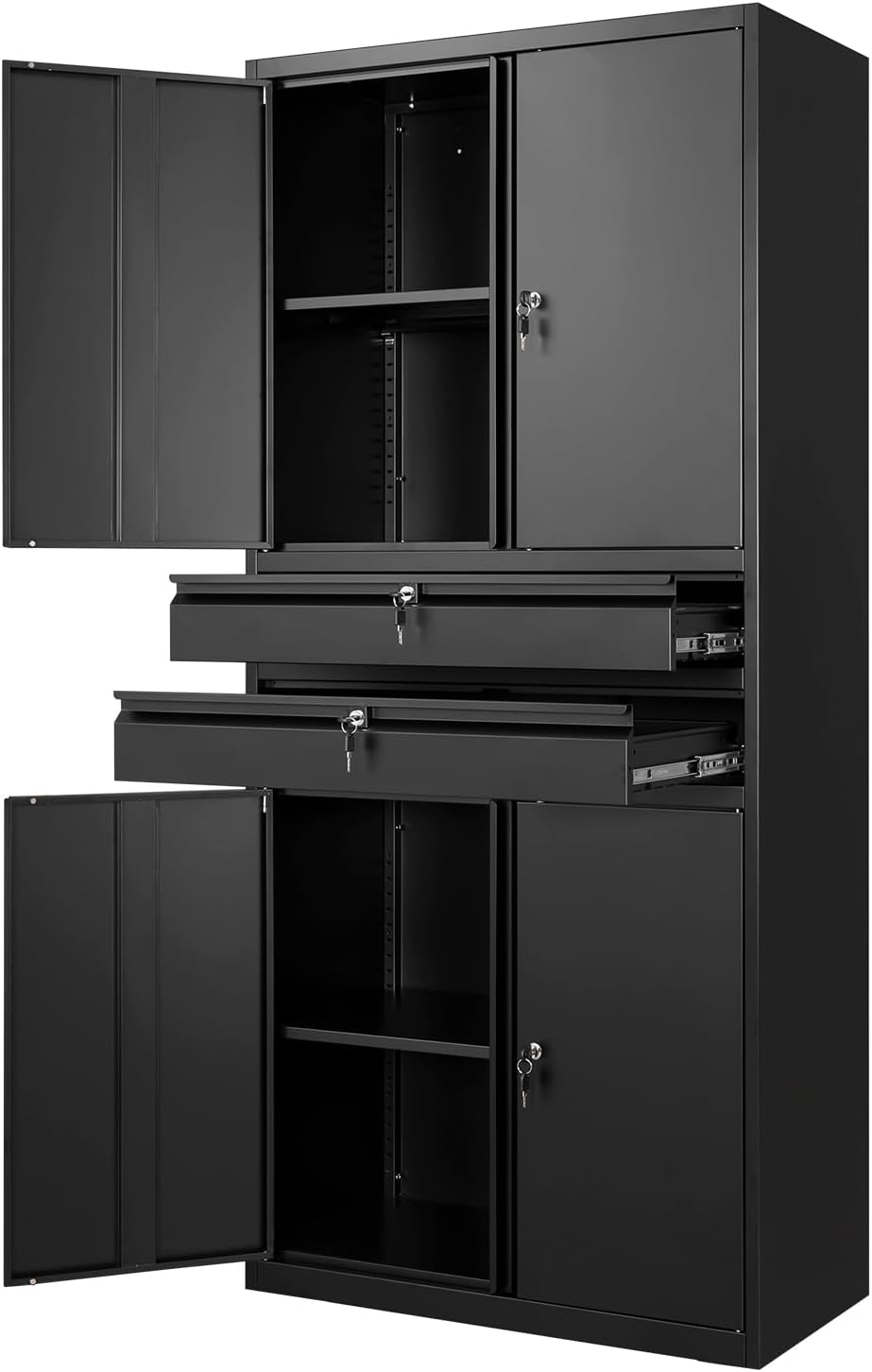 Yizosh Metal Garage Storage Cabinet with Locking Doors and Adjustable Shelves...