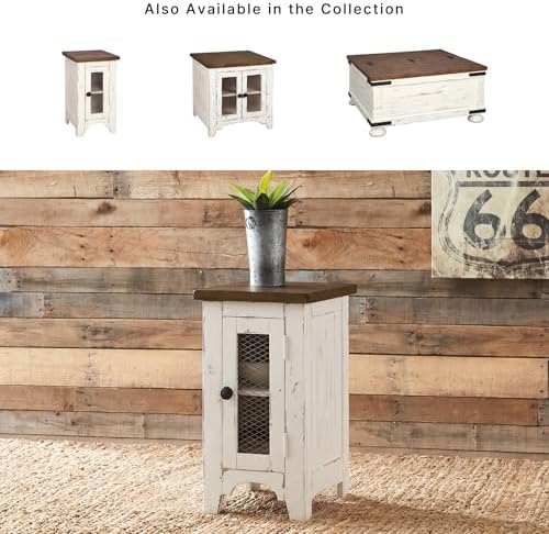 Signature Design by Ashley Wystfield Chairside End Table, Vintage White