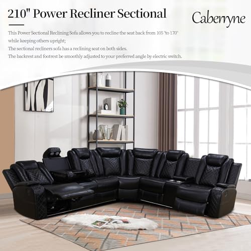 Power Recliner Sofa Sectional Couch for Living Room Furniture Set,Leather Rec...