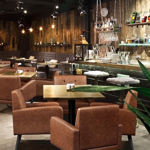 Yaheetech Mid Century Accent Chairs Set of 2 Living Room Chairs Retro Brown |...
