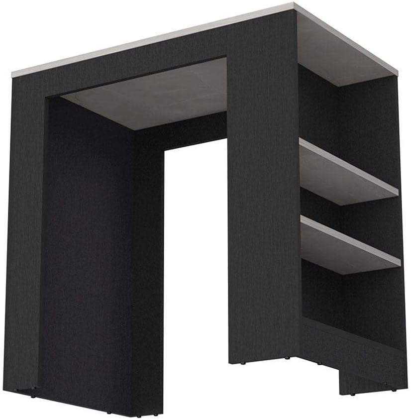 Kitchen Island with 3-Side Shelf and Counter Height Table Top | Includes thre...