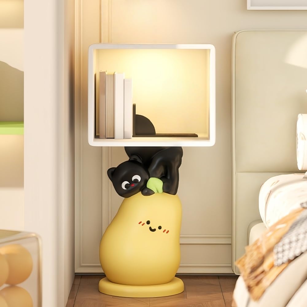 Narrow Bedside Table, Mini Cartoon Bedside Cabinet, Cute Cream Style Nightsta...
