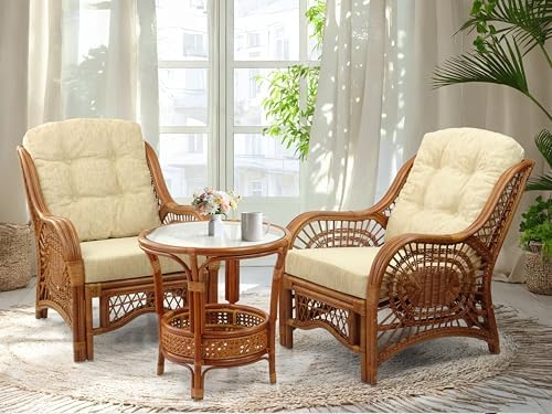 Malibu Lounge Living Accent Armchair Natural Rattan Wicker Handmade Design, C...