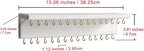 SANY DAYO HOME Jewelry Organizer with 30 Hooks and Cosmetics Shelf, 15 x 3 x 4 inches Wall Mounted Rustic Pine Wood Holder for Necklaces and Bracelets, Suitable for Kids and Adults (Retro White)