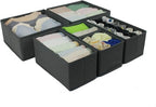 Amazon Basics Cloth Drawer Storage Organizer Boxes for Socks, Underwear and Baby Items, Set of 6, Gray